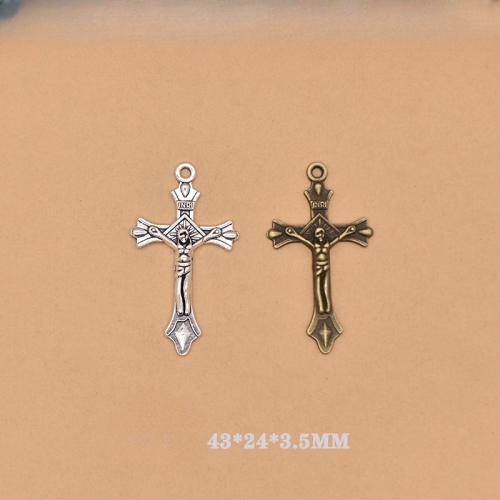 Tibetan Style Cross Pendants, plated, DIY, more colors for choice, 43x24x2.50mm, 100PCs/Bag, Sold By Bag