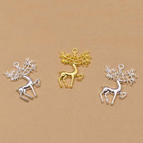 Tibetan Style Animal Pendants, Deer, plated, DIY, more colors for choice, 41x31mm, 100PCs/Bag, Sold By Bag