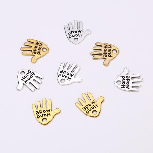 Zinklegierung Hand Anhänger, plattiert, DIY, keine, 13x12mm, 100PCs/Tasche, verkauft von Tasche