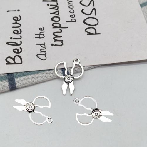 En alliage de zinc ciseaux pendentifs, Plaqué de couleur d'argent, DIY, 27x20mm, 100PC/sac, Vendu par sac