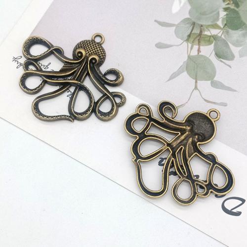 Tibetan Style Animal Pendants, Octopus, antique bronze color plated, DIY, 40x50x4mm, 100PCs/Bag, Sold By Bag