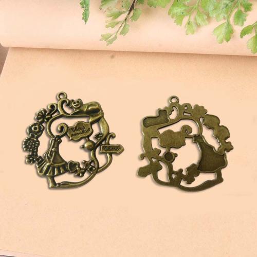 Tibetan Style Pendants, antique bronze color plated, DIY, 40x40x4mm, 100PCs/Bag, Sold By Bag