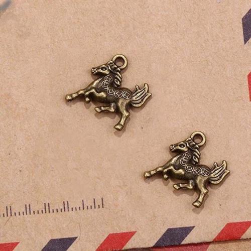 Tibetan Style Animal Pendants, Horse, antique bronze color plated, DIY, 17x16x3mm, 100PCs/Bag, Sold By Bag