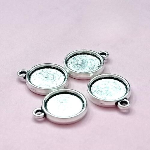 Pendentif en alliage de zinc Cabochon Cadre, Rond, Plaqué de couleur d'argent, DIY, plus de couleurs à choisir, 12mm, 100PC/sac, Vendu par sac