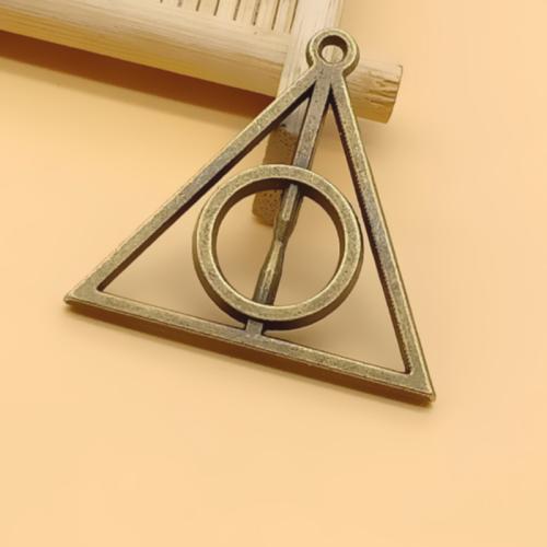 Pendentifs en alliage de zinc, triangle, Plaqué de couleur de bronze antique, DIY, 33x31mm, 50PC/sac, Vendu par sac