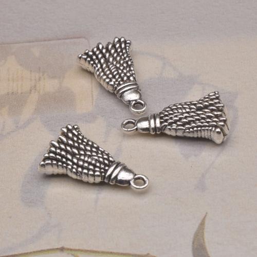 Tibetan Style Pendants, Tassel, antique silver color plated, DIY, 20x12mm, 30PCs/Bag, Sold By Bag