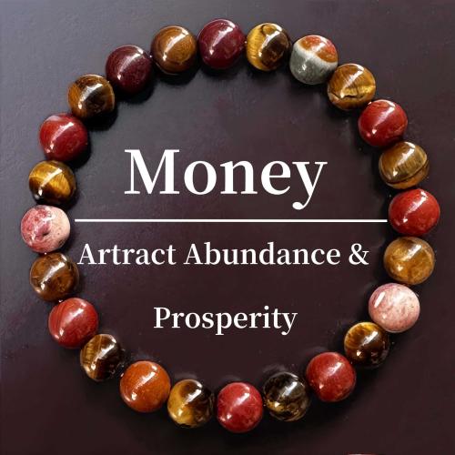 Gemstone Bracelets, Tiger Eye, with Jade Red, Round, handmade, fashion jewelry & Unisex, Length:Approx 6.3-7.87 Inch, Sold By PC