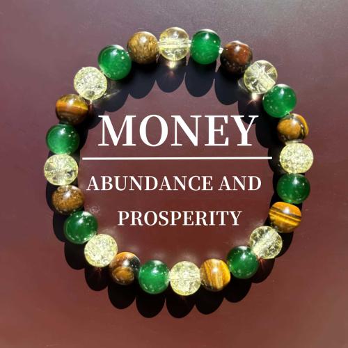 Tiger Eye Bracelet, with Green Agate & Clear Quartz, Round, handmade, fashion jewelry & Unisex, Length:Approx 6.3-7.87 Inch, Sold By PC