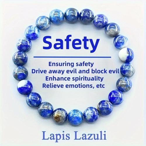 Lapis Lazuli Bracelet, Round, handmade, fashion jewelry & Unisex, Length:Approx 7.48 Inch, Sold By PC