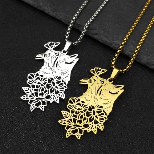 Stainless Steel Jewelry Necklace, 304 Stainless Steel, fashion jewelry & Unisex, more colors for choice, 45x25mm, Length:Approx 60 cm, Sold By PC