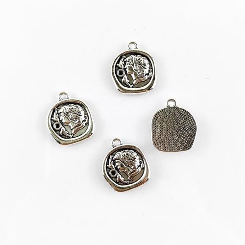 Pendentifs en alliage de zinc, Plaqué de couleur d'argent, DIY, protéger l'environnement, sans nickel, plomb et cadmium, 16x18mm, Trou:Environ 1.5mm, Environ 100PC/sac, Vendu par sac