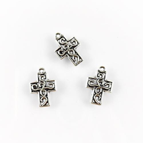 Tibetan Style Cross Pendants, antique silver color plated, DIY, nickel, lead & cadmium free, 13x19mm, Hole:Approx 2mm, Approx 100PCs/Bag, Sold By Bag