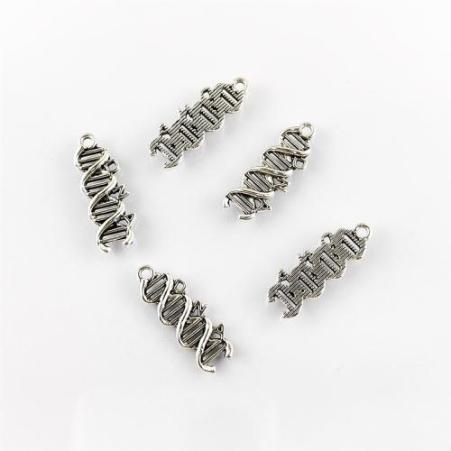 Pendentifs en alliage de zinc, Plaqué de couleur d'argent, DIY, protéger l'environnement, sans nickel, plomb et cadmium, 9x25mm, Trou:Environ 1.5mm, Environ 100PC/sac, Vendu par sac