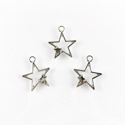 Tibetan Style Star Pendant, antique silver color plated, DIY, nickel, lead & cadmium free, 22x26mm, Hole:Approx 2.5mm, Approx 100PCs/Bag, Sold By Bag