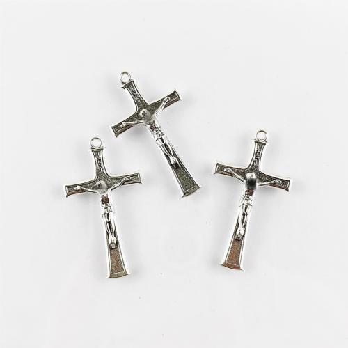 Tibetan Style Cross Pendants, antique silver color plated, DIY, nickel, lead & cadmium free, 24x43mm, Hole:Approx 5mm, Approx 100PCs/Bag, Sold By Bag