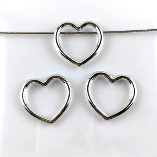 Pendentifs coeur en alliage de zinc, Plaqué de couleur d'argent, DIY, protéger l'environnement, sans nickel, plomb et cadmium, 35x33mm, Environ 100PC/sac, Vendu par sac