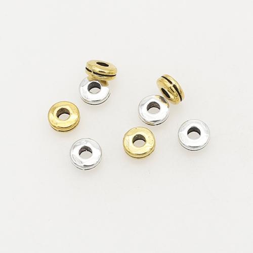 Tibetan Style Spacer Beads, Flat Round, plated, DIY, more colors for choice, nickel, lead & cadmium free, 6x2.50mm, Hole:Approx 2mm, Approx 200PCs/Bag, Sold By Bag