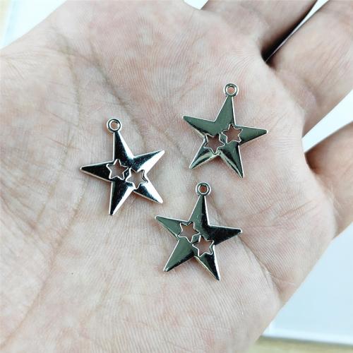 Tibetan Style Star Pendant, antique silver color plated, DIY, nickel, lead & cadmium free, 21x23mm, 100PCs/Bag, Sold By Bag