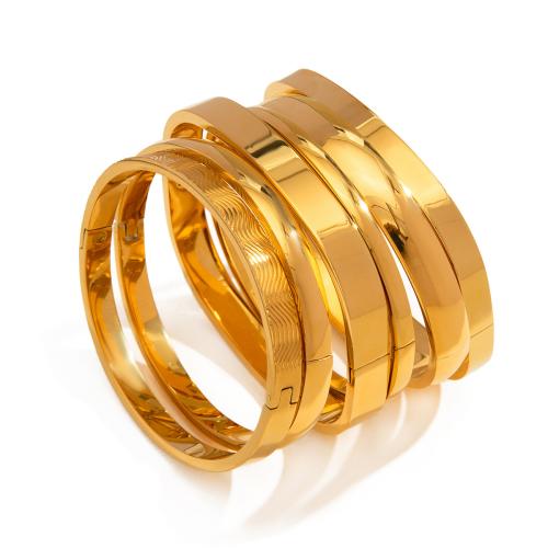 Brazalete del acero inoxidable, acero inoxidable 304, chapado en color dorado, Joyería & diferentes patrones para la opción, dorado, Vendido por UD