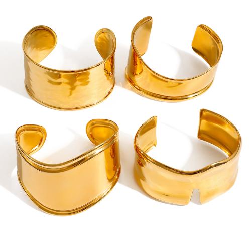 Stainless Steel Bangle, 304 Stainless Steel, gold color plated, fashion jewelry & different designs for choice, golden, Sold By PC