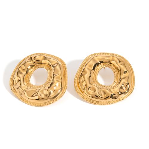 Stainless Steel Stud Earrings, 304 Stainless Steel, gold color plated, fashion jewelry, golden, Sold By Pair