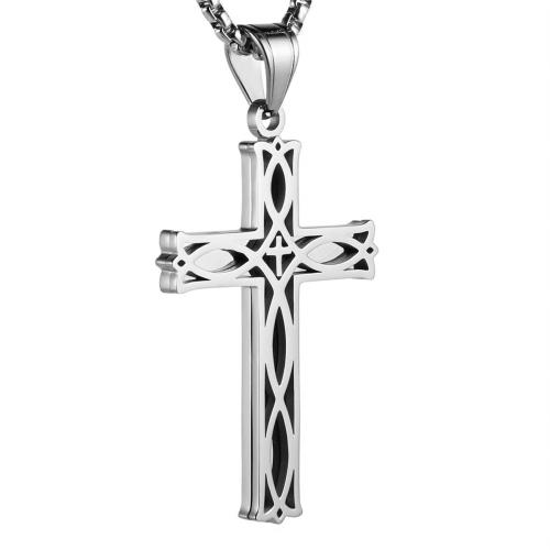 Stainless Steel Jewelry Necklace, 304 Stainless Steel, with 2 Inch extender chain, Cross, polished, fashion jewelry & different styles for choice & for man, original color, Length:22 Inch, Sold By PC