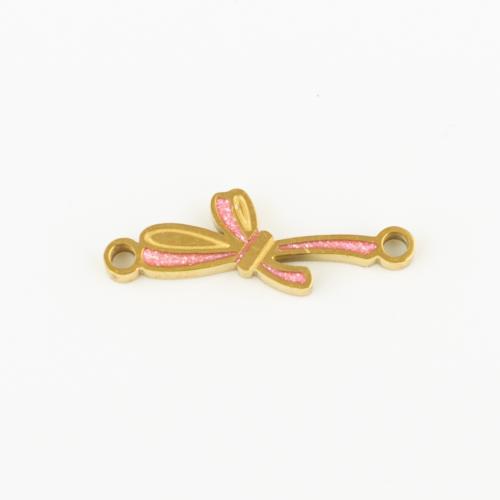 Stainless Steel Connector, 304 Stainless Steel, Bowknot, Vacuum Ion Plating, DIY & enamel, gold, 10PCs/Lot, Sold By Lot