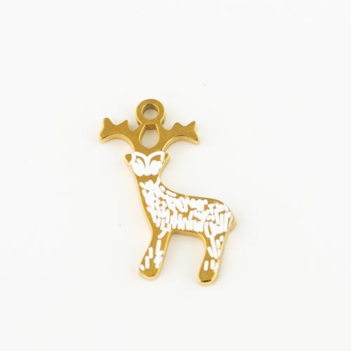 Stainless Steel Pendants, 304 Stainless Steel, Vacuum Ion Plating, DIY & enamel, gold, 10PCs/Lot, Sold By Lot