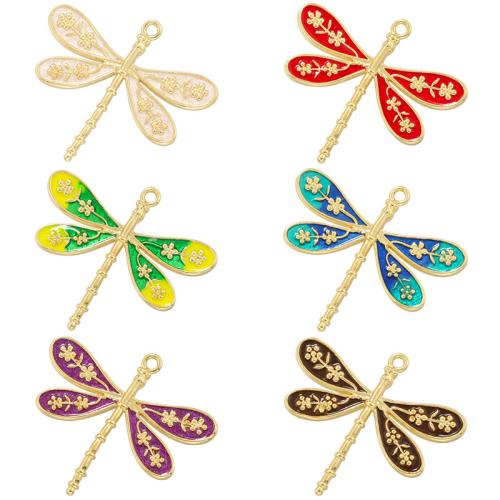 Brass Jewelry Pendants, Dragonfly, plated, DIY & enamel, more colors for choice, Sold By PC