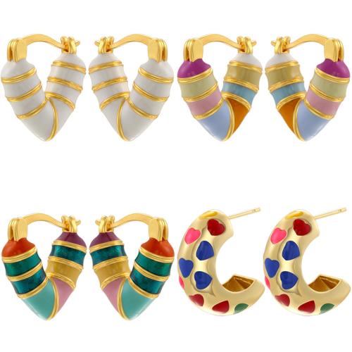 Brass Leverback Earring, plated, different styles for choice & for woman & enamel, more colors for choice, Sold By Pair