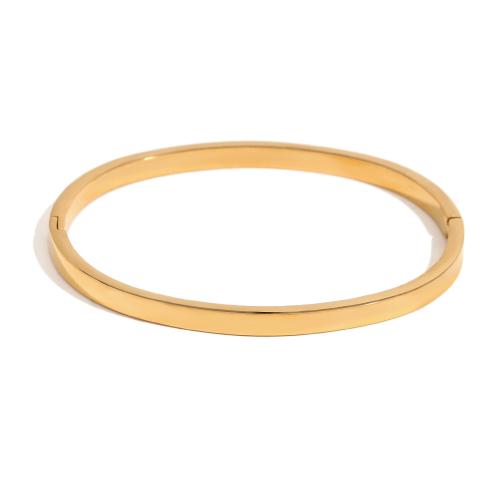 Stainless Steel Bangle, 304 Stainless Steel, Vacuum Ion Plating, different size for choice & for woman, golden, Sold By PC