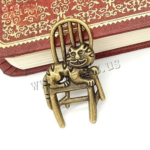 Zinklegierung Tier Anhänger, Katze, antike Bronzefarbe plattiert, DIY, 35x20mm, 100PCs/Tasche, verkauft von Tasche