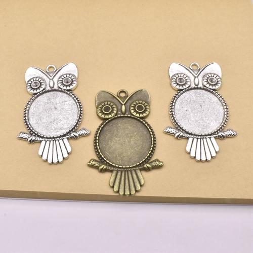 Tibetan Style Pendant Cabochon Setting, Owl, plated, DIY, more colors for choice, 25mm, 30PCs/Bag, Sold By Bag