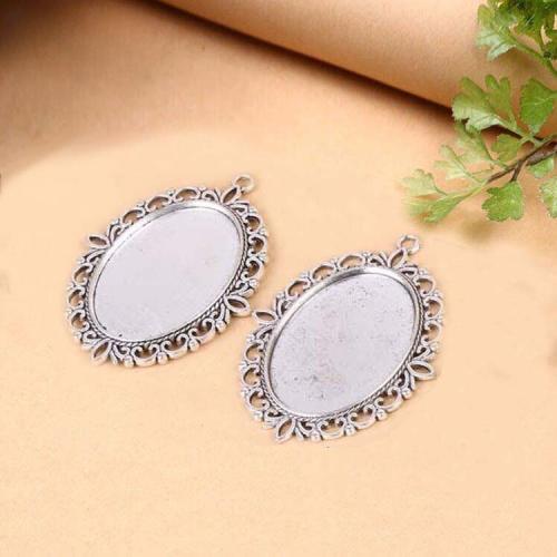 Tibetan Style Pendant Cabochon Setting, antique silver color plated, DIY, 30x40mm, 100PCs/Bag, Sold By Bag