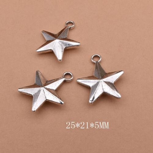 Tibetan Style Star Pendant, antique silver color plated, DIY, 25x21x5mm, 50PCs/Bag, Sold By Bag