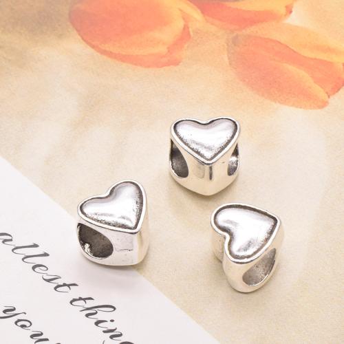 Tibetan Style Heart Beads, antique silver color plated, DIY, 13x13x12.50mm, 50PCs/Bag, Sold By Bag