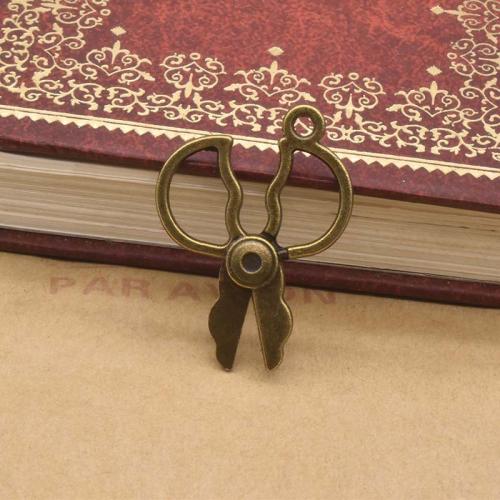 Tibetan Style Scissors Pendants, antique bronze color plated, DIY, 20x27mm, 100PCs/Bag, Sold By Bag