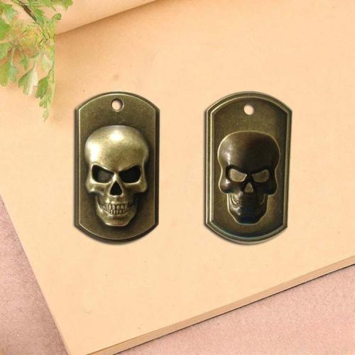 Tibetan Style Skull Pendants, antique bronze color plated, DIY, 48x27x7mm, 100PCs/Bag, Sold By Bag