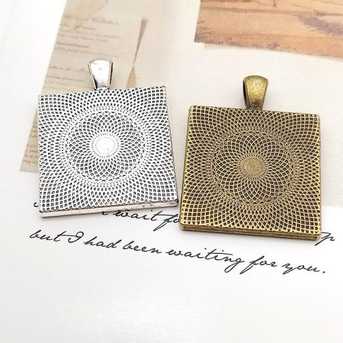 Tibetan Style Pendant Cabochon Setting,  Square, plated, DIY, more colors for choice, 25mm, 100PCs/Bag, Sold By Bag