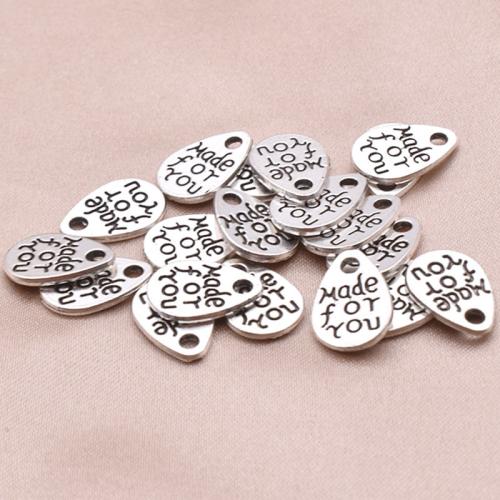 Zink-Aluminium-Anhänger, Zinklegierung, Tropfen, antik silberfarben plattiert, DIY, 10x8mm, 100PCs/Tasche, verkauft von Tasche