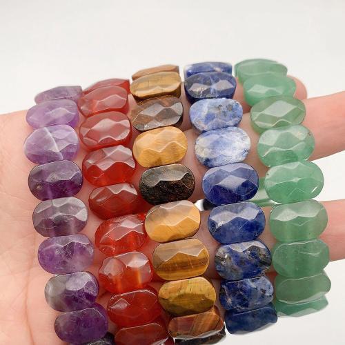 Gemstone Bracelet, Geometrical Pattern, polished, different materials for choice & Unisex & faceted, Length:Approx 6-8 Inch, Sold By PC