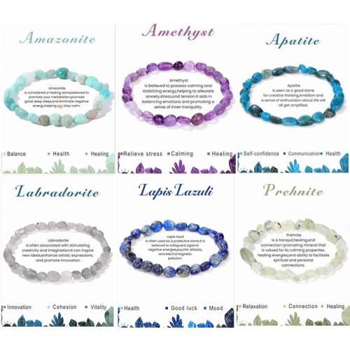 Gemstone Bracelet, Round, handmade, different materials for choice & Unisex, Length:Approx 6-8 Inch, Sold By PC