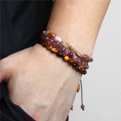 Piedras preciosas Pulsera, con Cordón de cera, hecho a mano, diferentes materiales para la opción & unisexo, longitud:aproximado 6-10 Inch, Vendido por UD