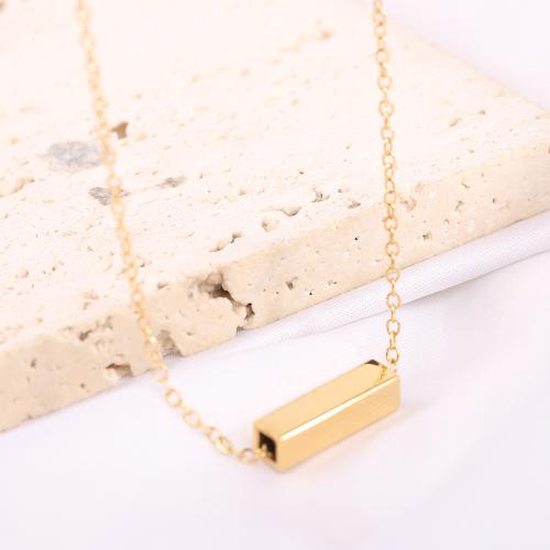 Titanium Steel Necklace, Rectangle, plated, for woman, more colors for choice, Sold By PC