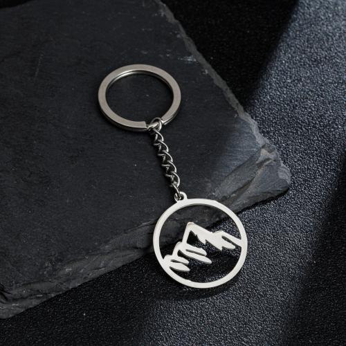 Stainless Steel Key Clasp, 304 Stainless Steel, Round, silver color plated, fashion jewelry, Sold By PC