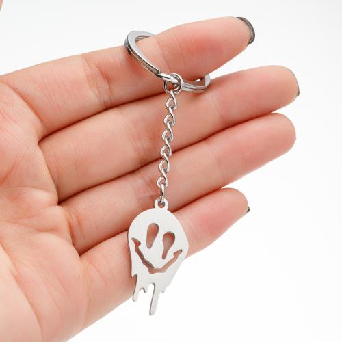 Stainless Steel Key Clasp, 304 Stainless Steel, Skull, silver color plated, fashion jewelry, Sold By PC