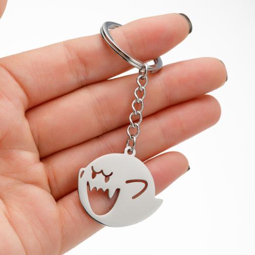 Stainless Steel Key Clasp, 304 Stainless Steel, Monster, silver color plated, fashion jewelry, Sold By PC