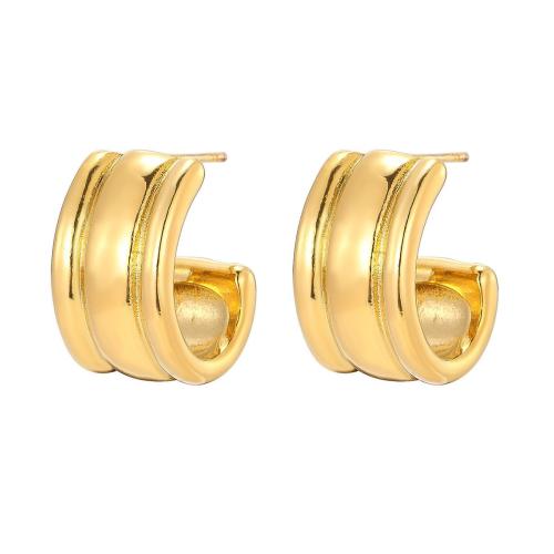 Stainless Steel Stud Earrings, 304 Stainless Steel, fashion jewelry & for woman, golden, Sold By Pair