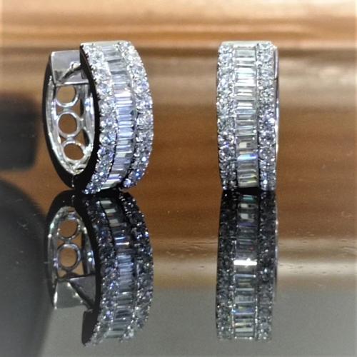 Boucles d'oreilles en laiton zircon cubique pavent, Placage, pavé de micro zircon & pour femme & creux, Vendu par paire