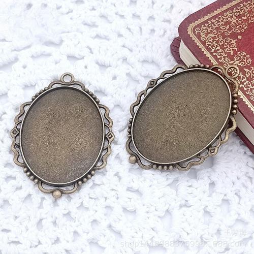 Tibetan Style Pendant Cabochon Setting, antique bronze color plated, DIY, 30x40mm, 100PCs/Bag, Sold By Bag